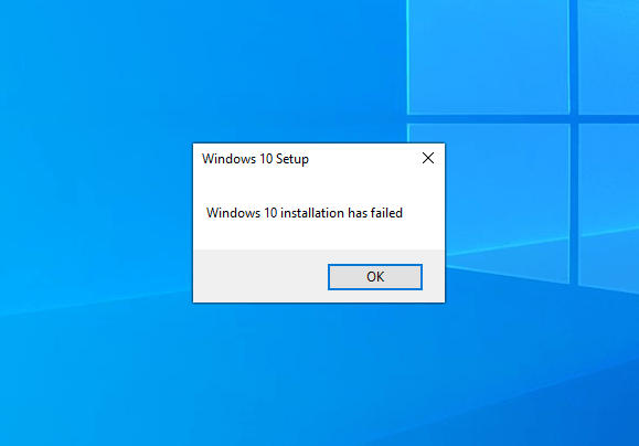 windows 10 setup windows 10 installation has failed