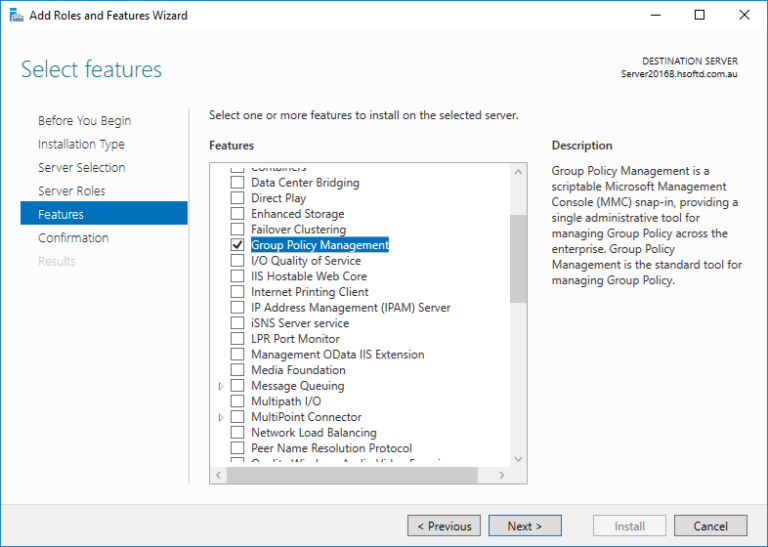 Installing the Group Policy Management Console on Windows 10