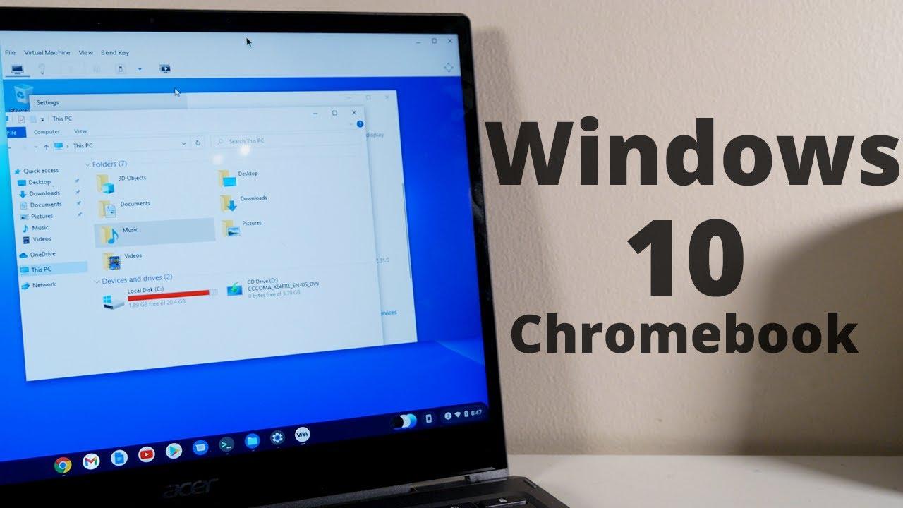 how to install windows 10 on chromebook without usb