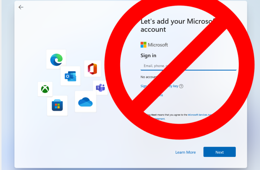 windows 11 install skip microsoft account