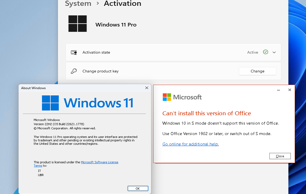 cannot install office 2019 on windows 11